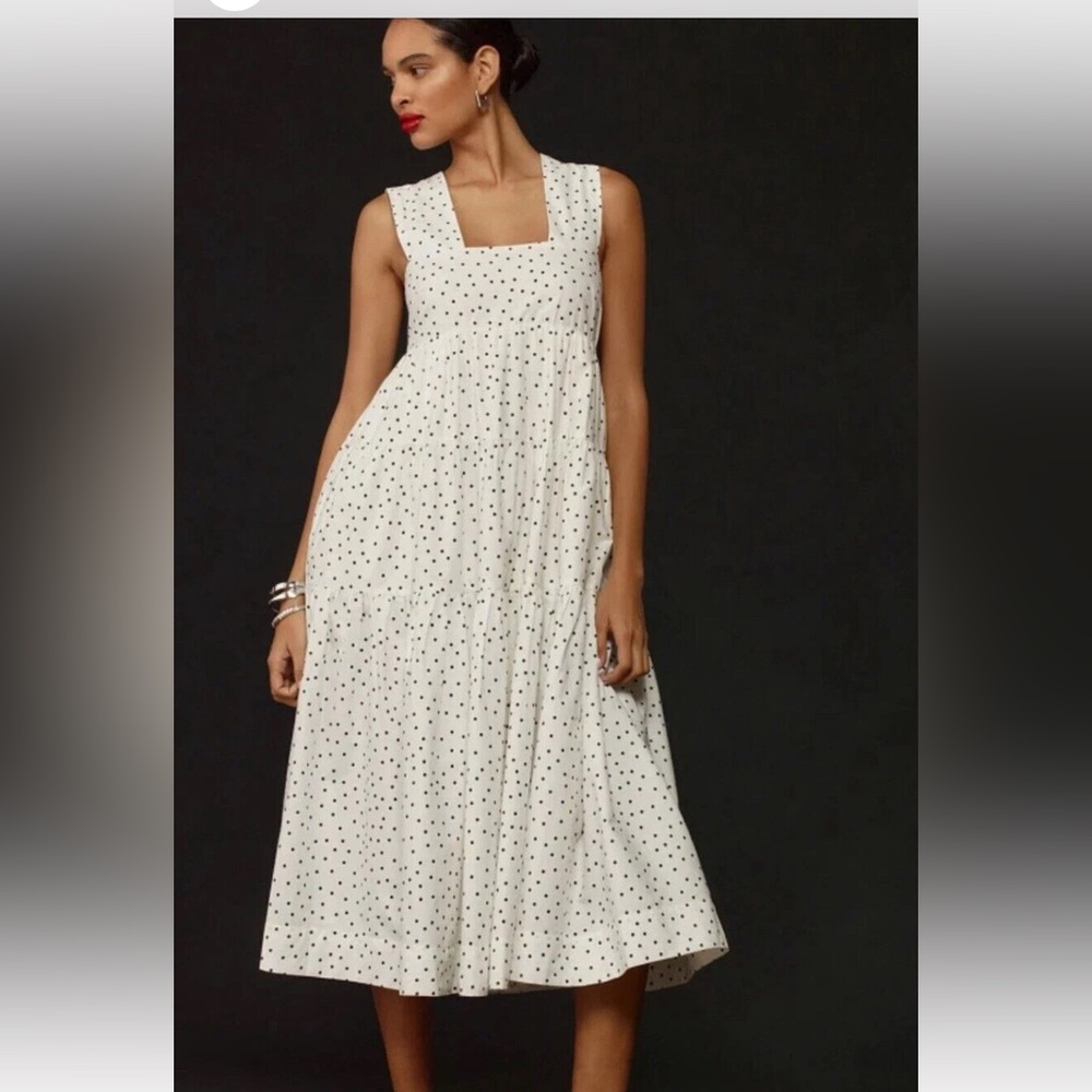 By Anthropologie Helena square neck baby doll dress